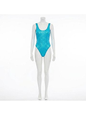 Luli Fama Bella Tank One Piece in Sea Blue (view 1)