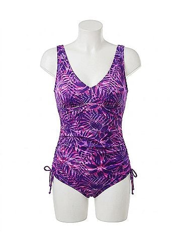 TYR Chlorine Resistant V-Neck Sheath One Piece Swimsuit in Monaco Purple (view 1)