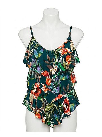 Magicsuit Rita Triple Tiered Tankini Top in Blue (view 1)