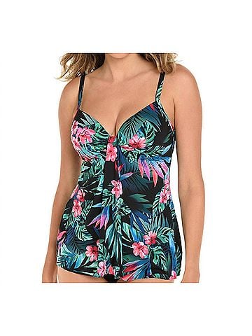 Miraclesuit Marina Underwire Tankini Top in Black (view 2)