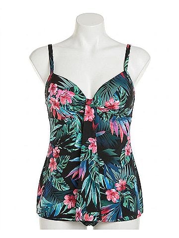 Miraclesuit Marina Underwire Tankini Top in Black (view 1)