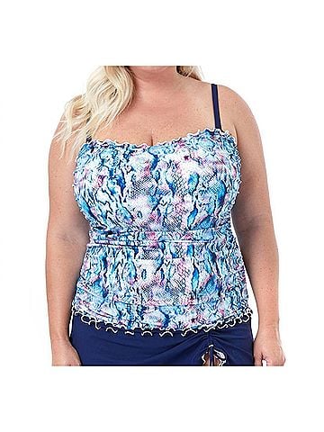 Profile by Gottex Plus Size Sweetheart Underwire Tankini Top in Snake Charm (view 2)