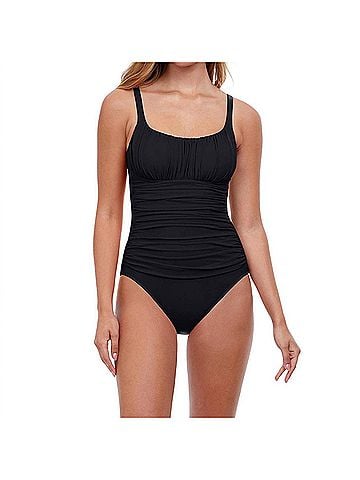 Profile by Gottex Shirred One Piece Swimsuit in Tutti Frutti Black (view 2)