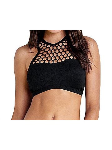Seafolly High Neck Bikini Top in Sea Black (view 2)