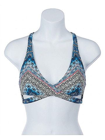 Lucky Brand Chevron Faux Wrap Bikini Top in Nomad (view 1)
