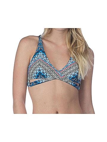 Lucky Brand Chevron Faux Wrap Bikini Top in Nomad (view 2)