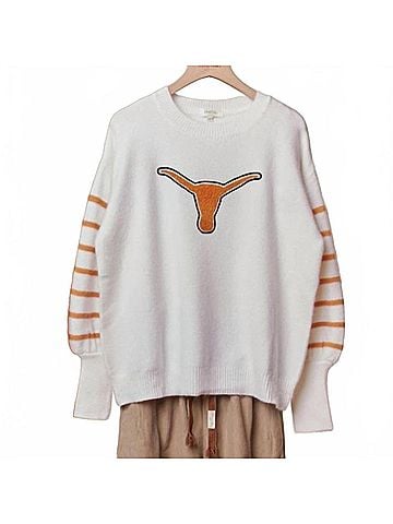 Adora Women's Texas Inspired Sweater in White (view 2)