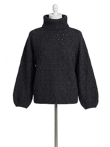 Love Token Winnie Turtleneck, Sweater in Charcoal (view 1)