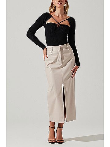 Astr Karolyna Skirt in Ecru (view 2)
