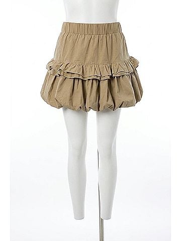 Illa Illa Ava Bubble Mini Skirt in Khaki (view 1)