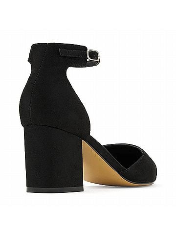 Andrea Women's Ankle-Strap Block Heel in Black (view 2)