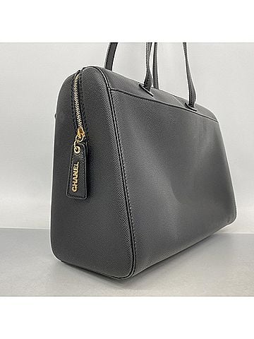 Chanel Chanel Leather Tote Bag, Black, Women's (view 2)