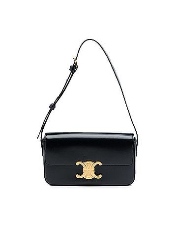 Céline Shiny Calfskin Triomphe Claude Shoulder Bag (view 1)