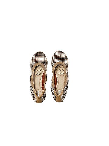 Lands' End Desert tan multi plaid slip on ballet Flats (view 2)