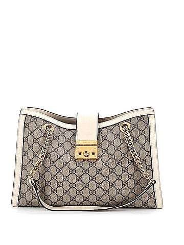 Gucci Padlock Chain Tote GG Coated Canvas with Leather Medium (view 1)