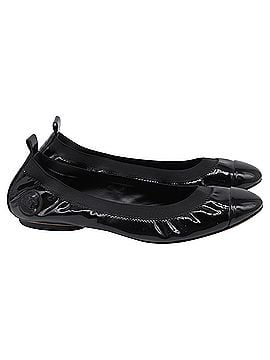 Chanel Chanel CC Cap-Toe Ballet Flats in Black Patent Leather (view 1)