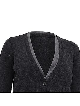 Theory Theory V-neck Cardigan in Grey Wool (view 2)