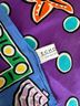 Echo 100% Silk Purple Yellow Blue Silk Scarf One size - photo 3