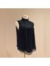 FRAME Denim 100% Viscose Polka Dots Blue White Sleeveless Blouse Size S - photo 9