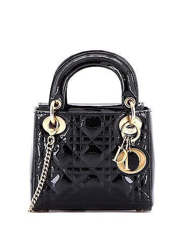 Christian Dior Lady Dior Chain Bag Cannage Quilt Patent Mini (view 1)