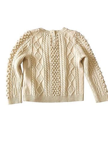 J.Crew Button Cable Knit Crewneck Sweater Casual Sweaters (view 2)