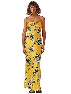 Shona Joy Silk Ruched Bodice Maxi Dress Cocktail Dress (view 1)