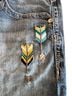 Ariat Aztec Or Tribal Print Blue Denim Shorts Size 27 waist - photo 7