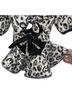 V. Chapman 100% Polyester Animal Print Multi Color Short Sleeve Blouse Size 2 - photo 4