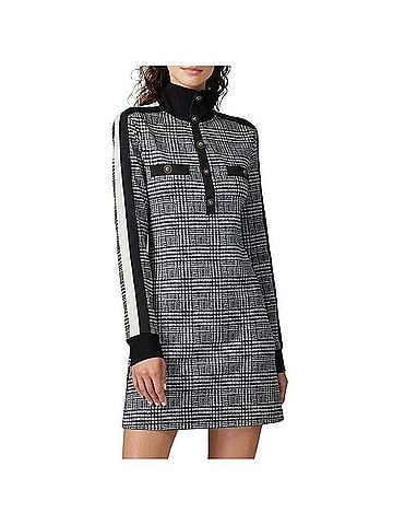 Pam & Gela Glen Plaid Check Mock Neck Shift Dress Casual Dress (view 1)