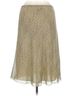 Max Studio 100% Silk Chevron-herringbone Gold Max Studio Silk Skirt Size M - photo 2