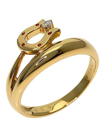 Céline Celine Horseshoe 1P Diamond Ring, 18K Yellow Gold, Women's (view 2)