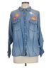 Billy T Floral Graphic Blue Button-Down Shirt Size L - photo 1