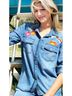 Billy T Floral Graphic Blue Button-Down Shirt Size L - photo 6