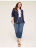 Lane Bryant Solid Blue White Blazer Size 14 - photo 7