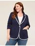 Lane Bryant Solid Blue White Blazer Size 14 - photo 9