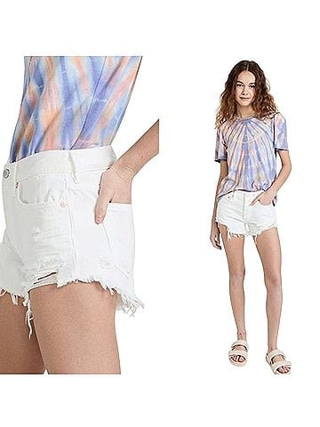 We the Free Loving Good Vibrations Denim Shorts (view 1)
