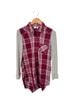 Make + Model Plaid Burgundy Gray Button-Down Shirt Size XXS - photo 1
