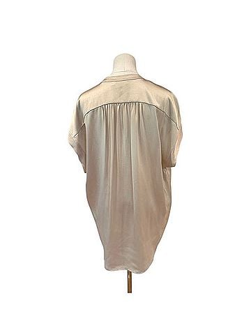 Vince. Short Sleeve Silk Top (view 2)