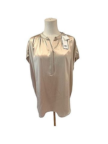 Vince. Short Sleeve Silk Top (view 1)