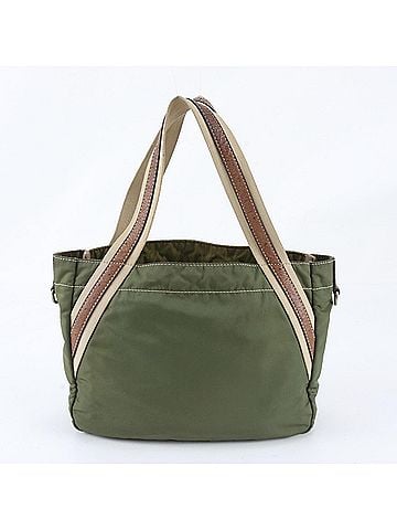 Prada Prada Tessuto Nylon Triangle Logo Leather Tote Bag Handbag Shoulder for Men (view 1)