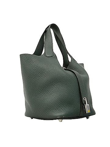 Hermès Hermes Picotin Lock PM handbag, Taurillon Clemence leather, Vert Amande (Z stamp), women's. (view 2)