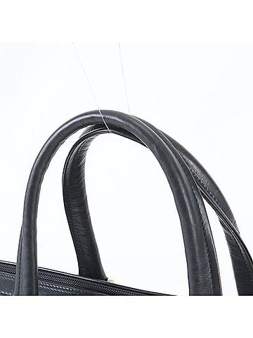 Gucci Vintage Old Gucci Interlocking G Leather Handbag Tote Bag Navy Blue Women's (view 2)
