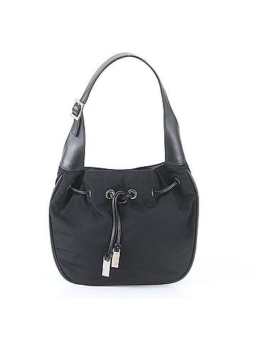 Gucci Gucci 001 4034 Leather Nylon Shoulder Bag Handbag Black Brand Women's (view 1)