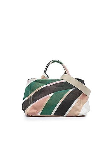 Prada Multicolor Printed Canvas Canapa Satchel (view 1)