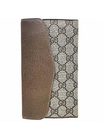 Gucci Gucci Old GG Plus Double Long Wallet, PVC Leather, Beige Brown, 64 03 107, GUCCI Interlocking G (view 2)
