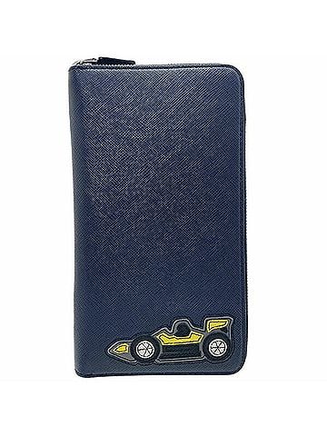 Prada Prada Racing Car Patch Organizer, Saffiano Leather, Navy, 2ML188, Car-themed Round Long Wallet (view 1)