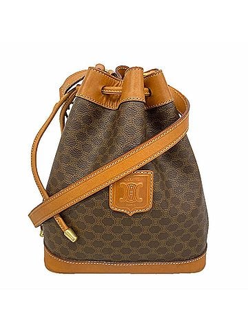 Céline Celine Macadam Shoulder Bag, Brown, Women's (view 1)