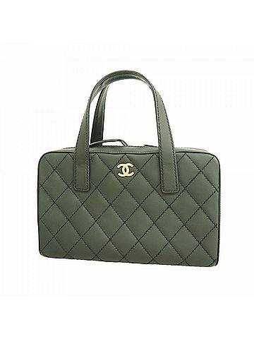 Chanel Chanel Wild Stitch Leather Handbag, Black &amp; Champagne, Women's (view 1)