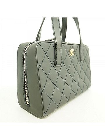 Chanel Chanel Wild Stitch Leather Handbag, Black &amp; Champagne, Women's (view 2)