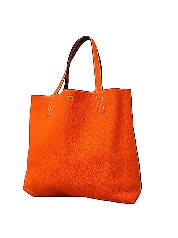 Hermès Hermes Double Sens 36 Tote Bag, Taurillon Clemence Leather, Gold/Orange, Z Stamp, Women's. (view 1)